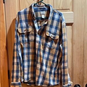 L.L. Bean Blue and Brown Plaid Casual Shirt
